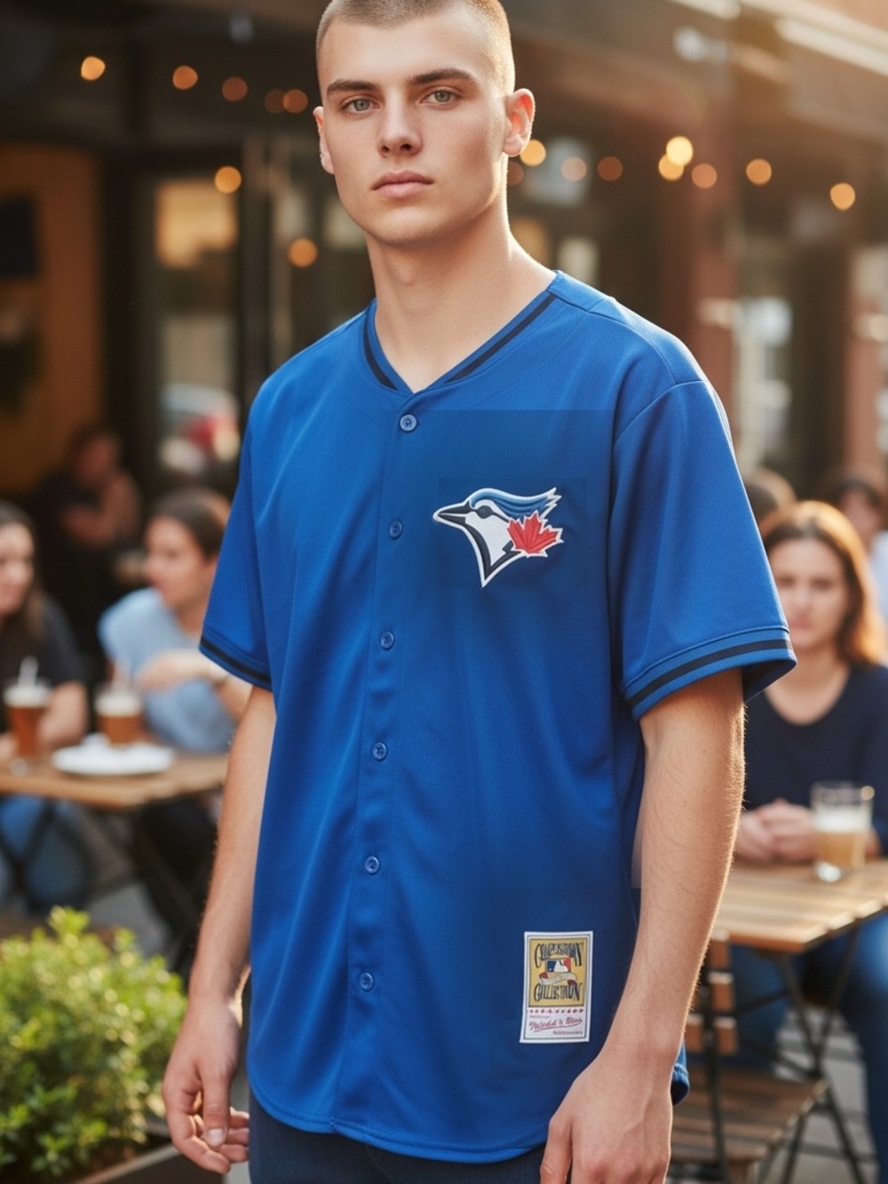 Mitchell & Ness Blue Toronto Blue Jays Baseball Jersey